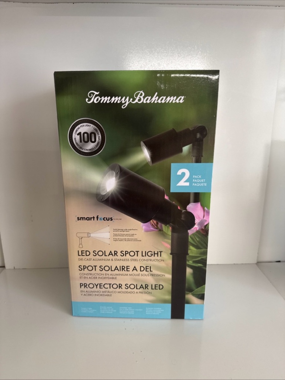 Tommy Bahama Black LED Solar Spot Lights - 2 Pack